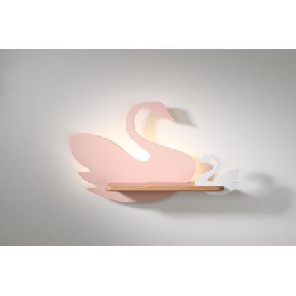 Candeeiro de parede para criança LED com prateleira SWAN LED/5W/230V - certificado FSC