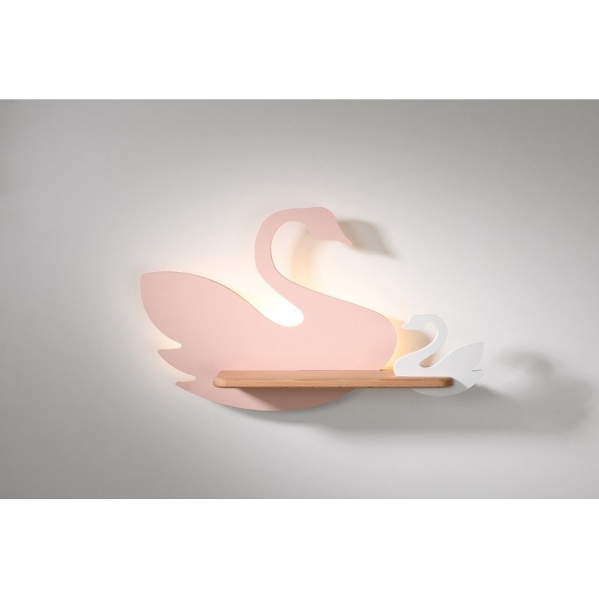 Candeeiro de parede para criança LED com prateleira SWAN LED/5W/230V - certificado FSC