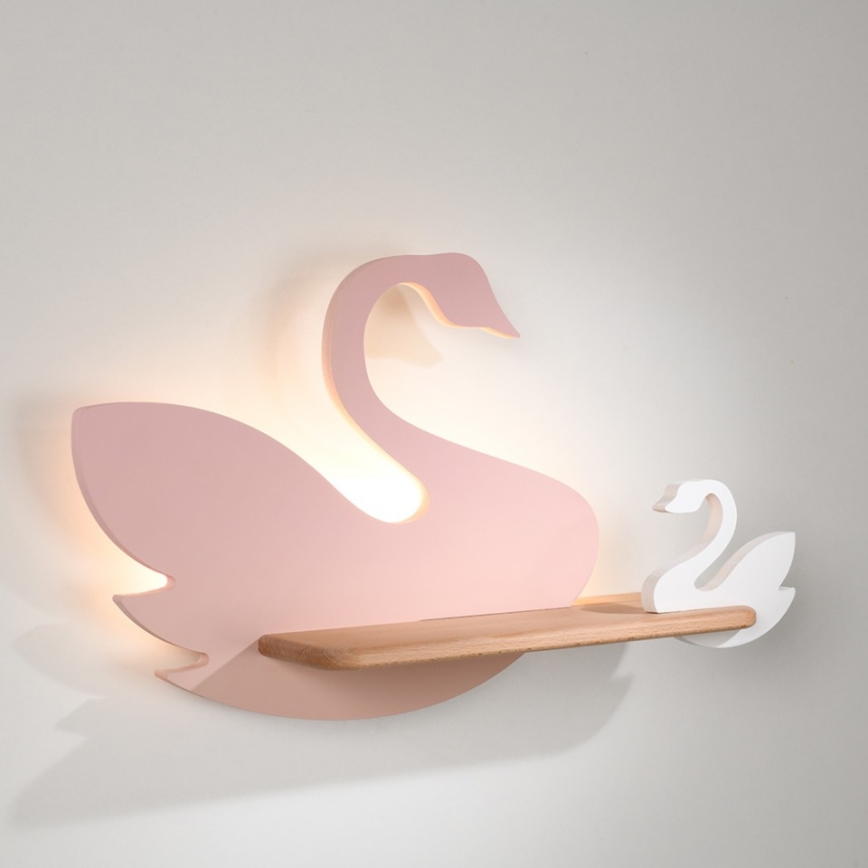 Candeeiro de parede para criança LED com prateleira SWAN LED/5W/230V - certificado FSC