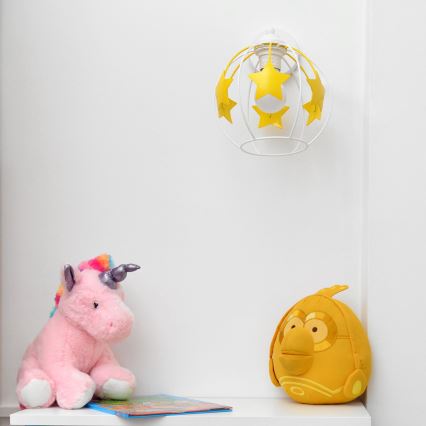Candeeiro de parede para crianças STARS 1xE27/15W/230V amarelo/branco