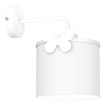Candeeiro de parede para crianças SWEET 1xE27/15W/230V branco/borboleta