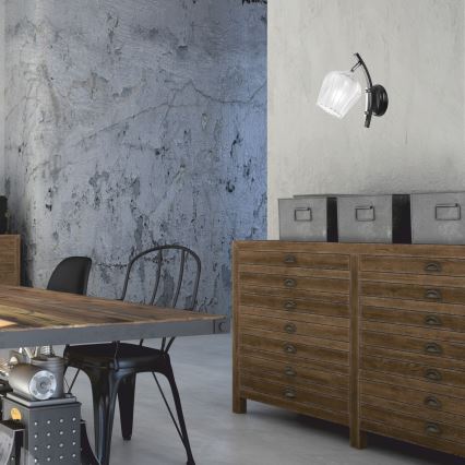 Candeeiro de parede PAULA 1xE27/60W/230V preto