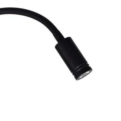 Candeeiro de parede pequeno e flexível LED BASE 1xLED/8W+1xLED/2W/230V preto/prata