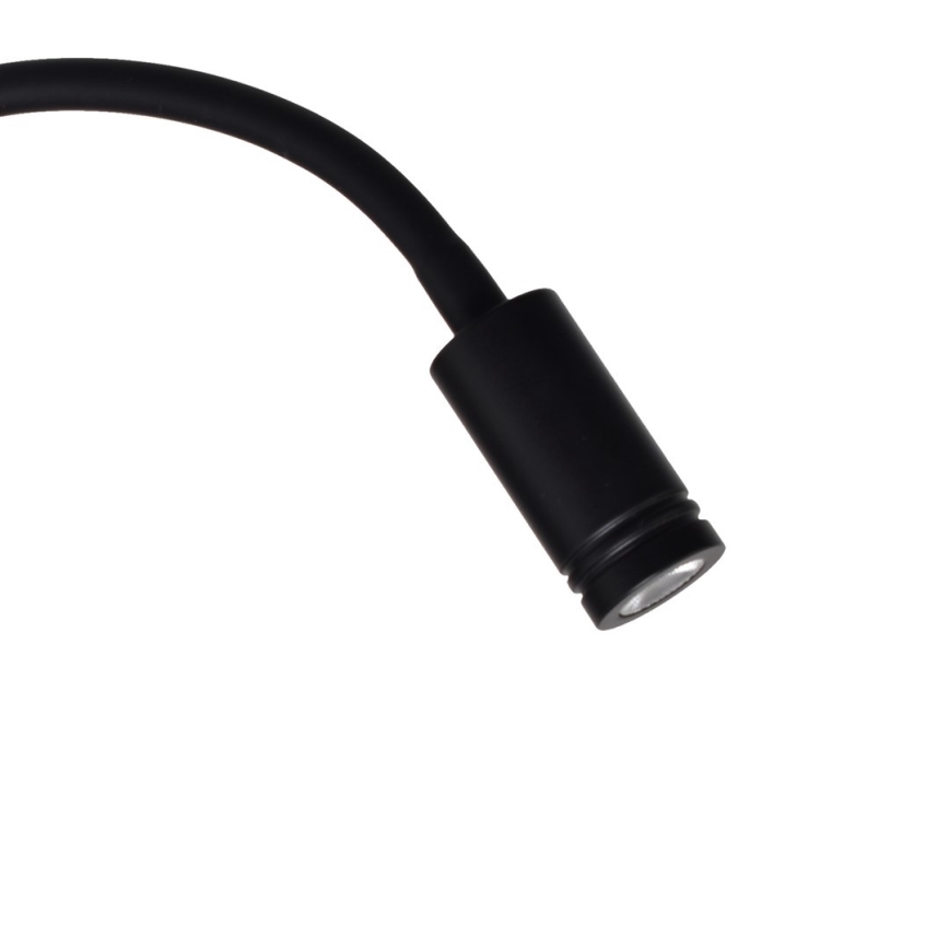 Candeeiro de parede pequeno e flexível LED BASE 1xLED/8W+1xLED/2W/230V preto/prata