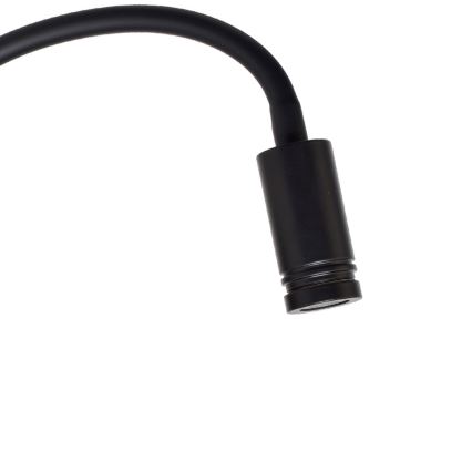 Candeeiro de parede pequeno e flexível LED BASE 1xLED/8W+1xLED/2W/230V preto/prata