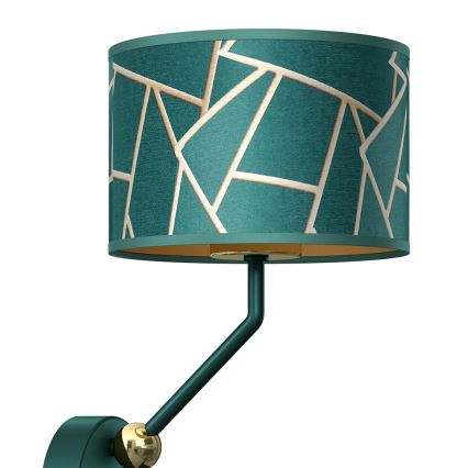 Candeeiro de parede pequeno ZIGGY 1xE27/40W/230V + 1xGU10/MR11/7W verde/dourado