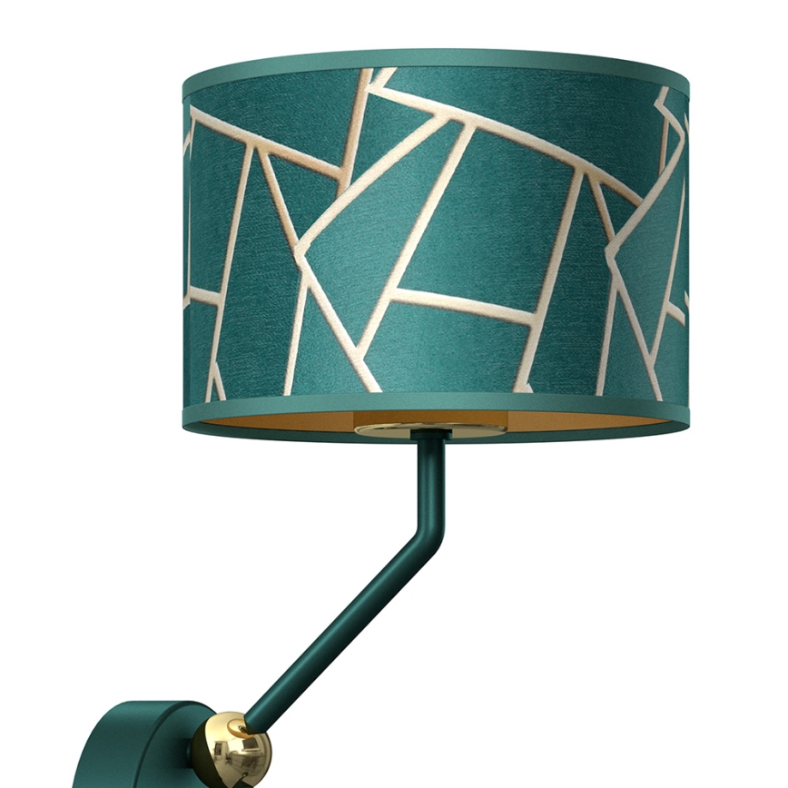 Candeeiro de parede pequeno ZIGGY 1xE27/40W/230V + 1xGU10/MR11/7W verde/dourado