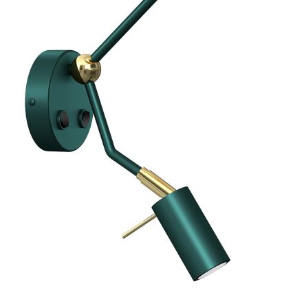 Candeeiro de parede pequeno ZIGGY 1xE27/40W/230V + 1xGU10/MR11/7W verde/dourado