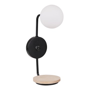 Candeeiro de parede PONIO 1xG9/25W/230V preto/faia
