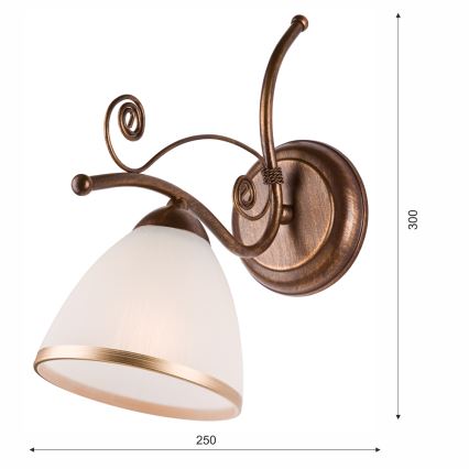 Candeeiro de parede RETRO II 1xE27/60W/230V bronze pátina