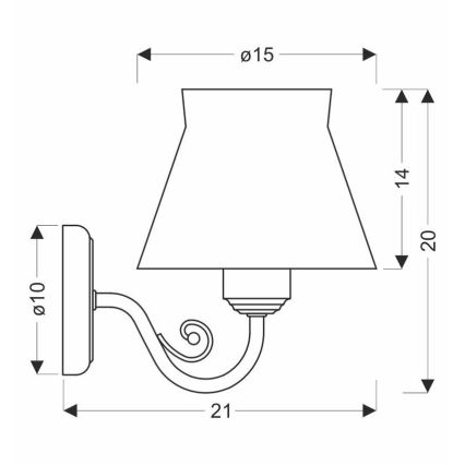 Candeeiro de parede ROSSINI 1xE27/40W/230V