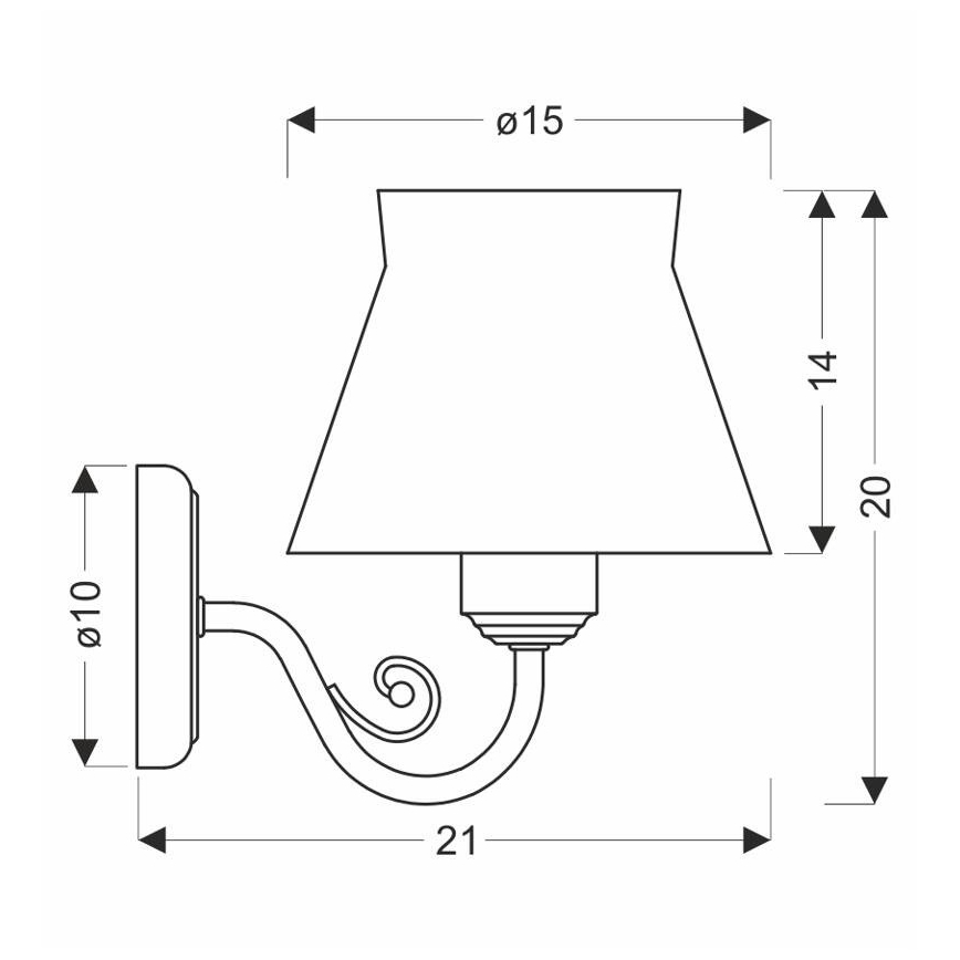 Candeeiro de parede ROSSINI 1xE27/40W/230V