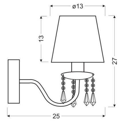 Candeeiro de parede RUTI 1xE14/40W/230V