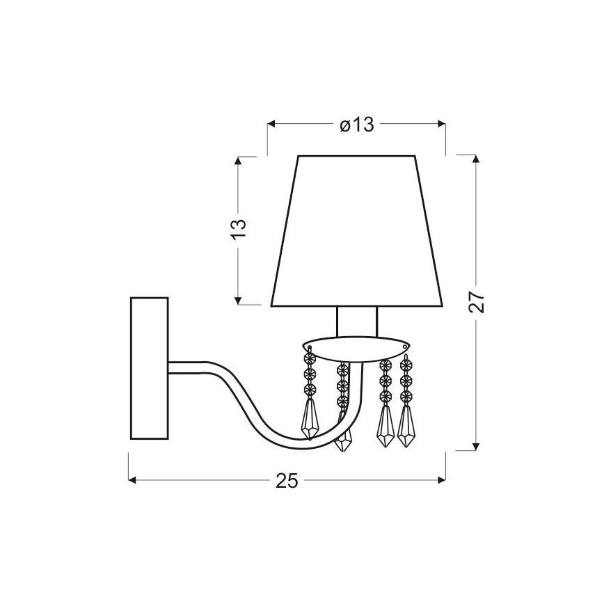Candeeiro de parede RUTI 1xE14/40W/230V