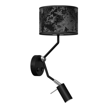 Candeeiro de parede SATINO 1xE27/40W/230V + 1xGU10/MR11/7W preto/cinzento