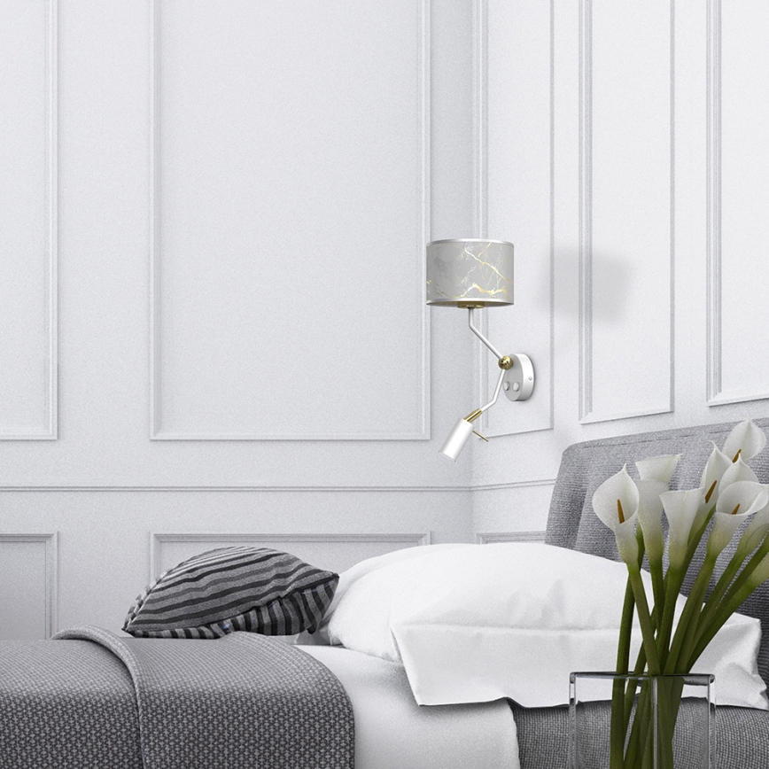 Candeeiro de parede SENSO 1xE27/40W/230V + 1xGU10/MR11/7W branco
