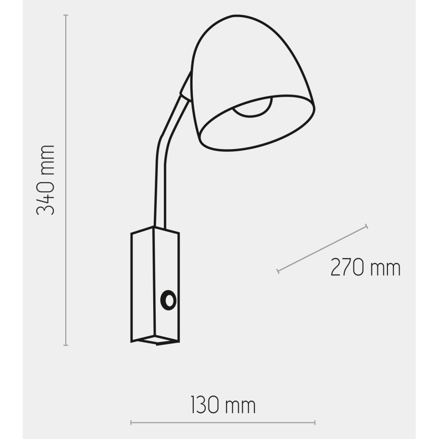 Candeeiro de parede SOHO 1xE27/15W/230V branco