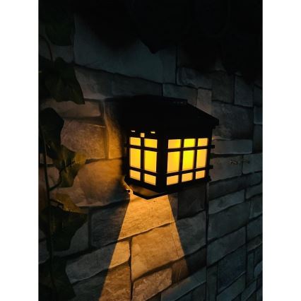 Candeeiro de parede solar LED com sensor de crepúsculo LED/2V 70 mAh IP44