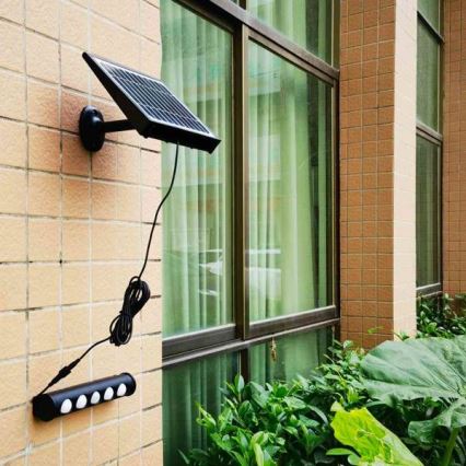 Candeeiro de parede solar LED com sensor LED/8W/3,7V 4000 mAh 4000K IP65