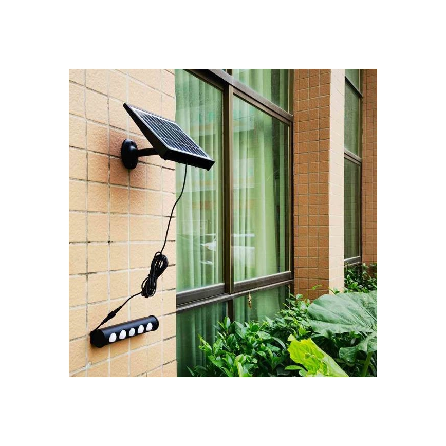 Candeeiro de parede solar LED com sensor LED/8W/3,7V 4000 mAh 4000K IP65