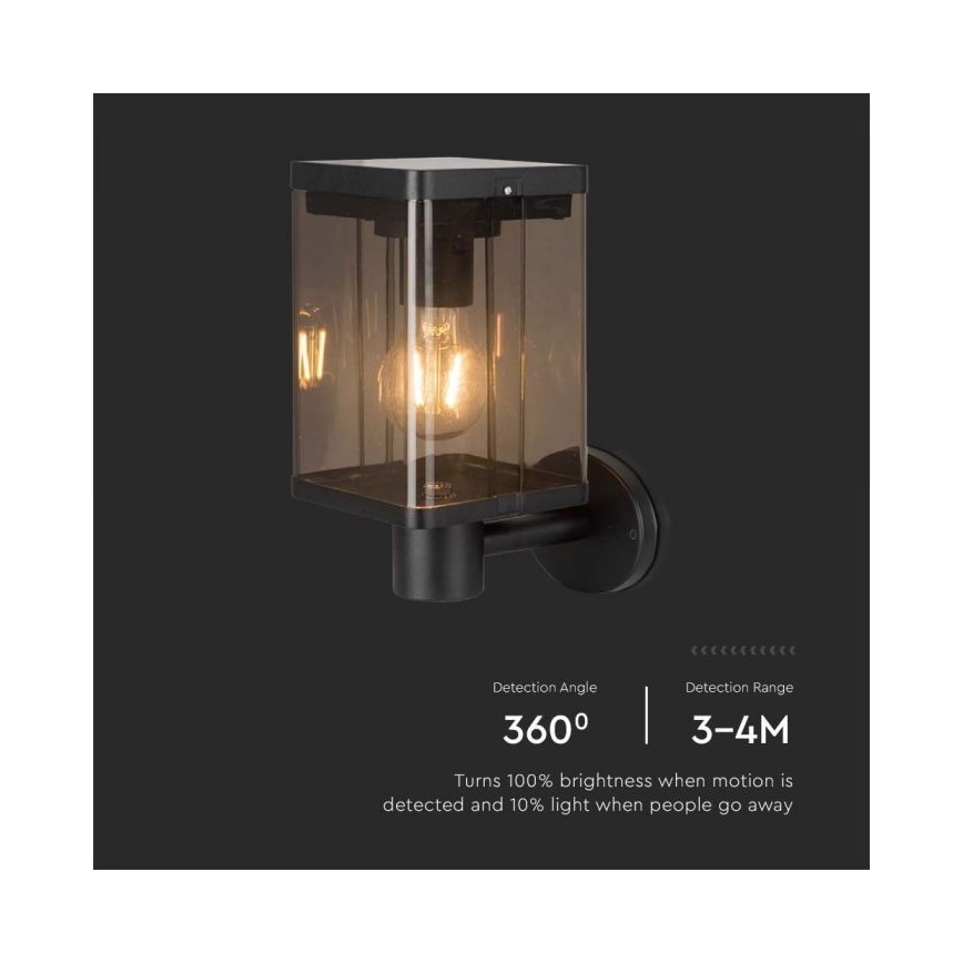 Candeeiro de parede solar LED para exterior com sensor LED/2,5W/3,7V 3000K IP54 2000 mAh