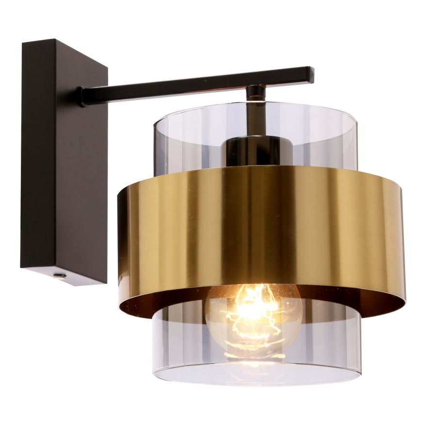 Candeeiro de parede SPIEGA 1xE27/60W/230V dourada/preto