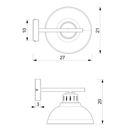 Candeeiro de parede SVEN 1xE27/15W/230V latão