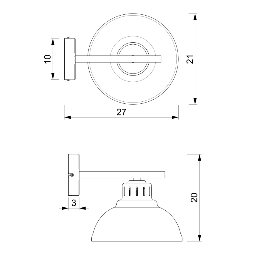 Candeeiro de parede SVEN 1xE27/15W/230V latão