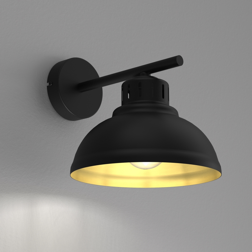 Candeeiro de parede SVEN 1xE27/15W/230V preto/dourado