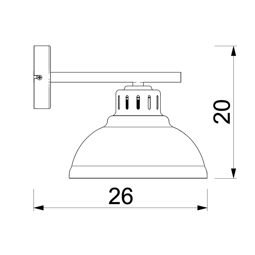 Candeeiro de parede SVEN 1xE27/15W/230V preto/dourado