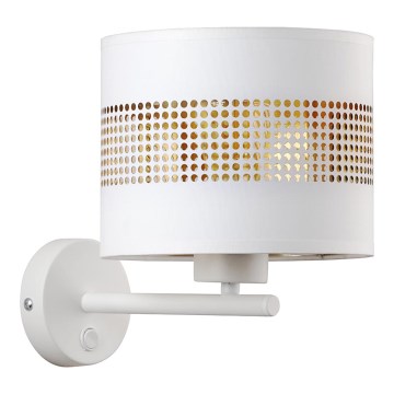 Candeeiro de parede TAGO 1xE27/15W/230V branco/dourado