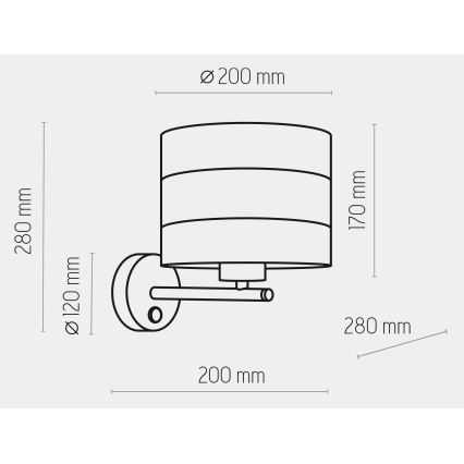 Candeeiro de parede TAGO 1xE27/15W/230V preto/dourado