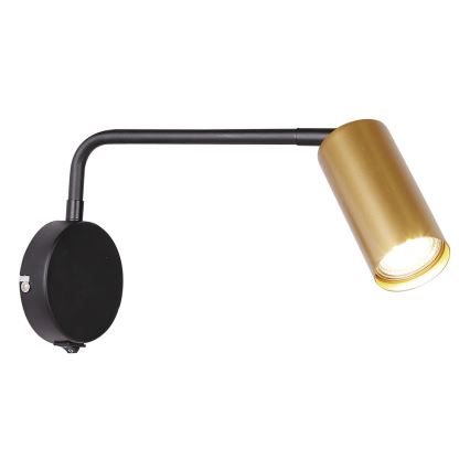 Candeeiro de parede TINA 1xGU10/15W/230V preto/dourado
