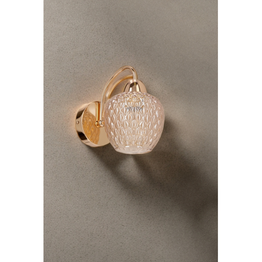 Candeeiro de parede TOBIAS 1xE27/40W/230V Rosa dourado