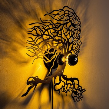 Candeeiro de parede TREE WOMAN 1xE27/40W/230V preto