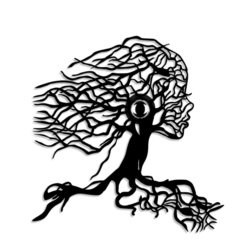 Candeeiro de parede TREE WOMAN 1xE27/40W/230V preto