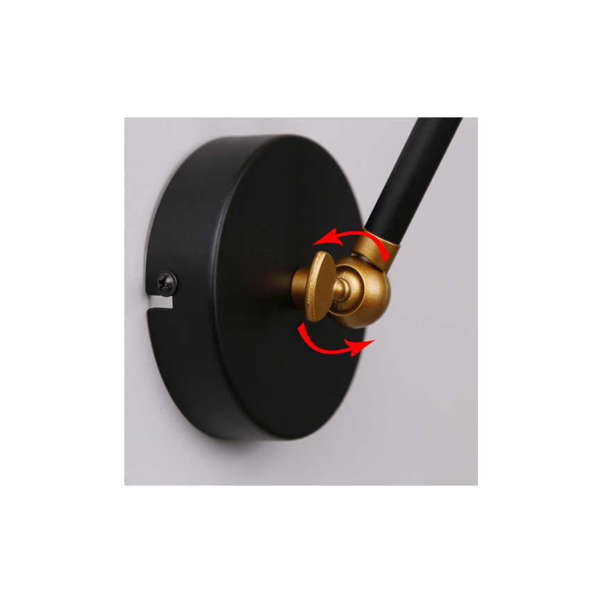 Candeeiro de parede TRUCK 1xE27/40W/230V dourado/preto