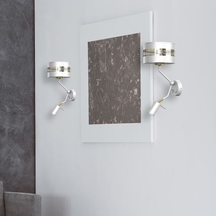 Candeeiro de parede ULTIMO 1xE27/40W/230V + 1xGU10/MR11/7W branco