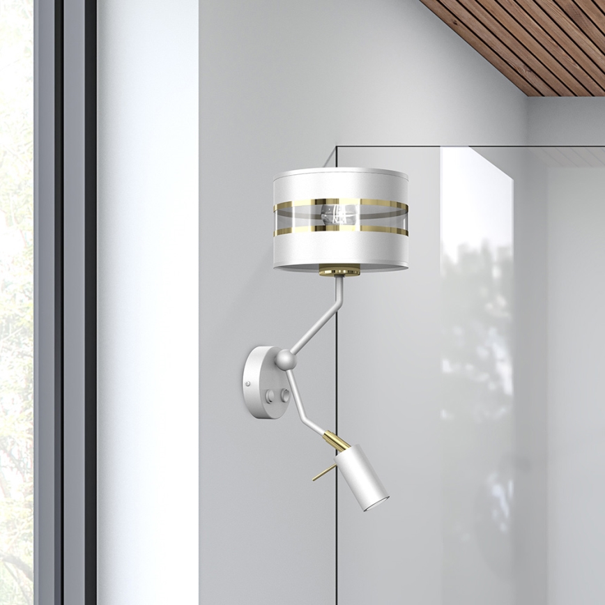Candeeiro de parede ULTIMO 1xE27/40W/230V + 1xGU10/MR11/7W branco