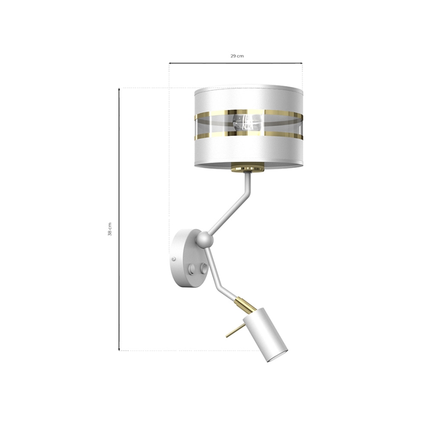 Candeeiro de parede ULTIMO 1xE27/40W/230V + 1xGU10/MR11/7W branco