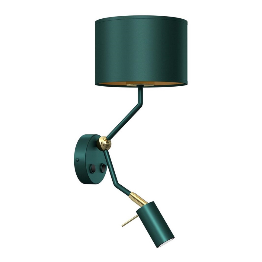 Candeeiro de parede VERDE 1xE27/60W/230V + 1xGU10-MR11/7W verde