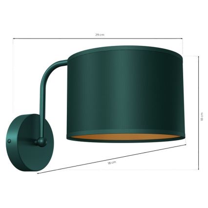 Candeeiro de parede VERDE 1xE27/60W/230V verde