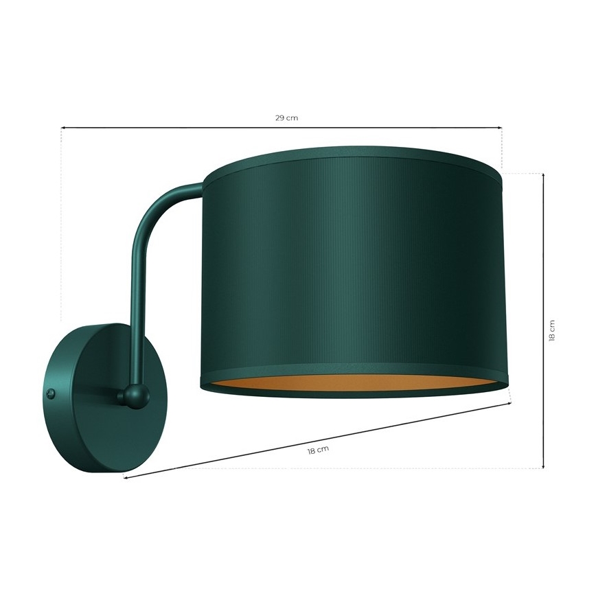 Candeeiro de parede VERDE 1xE27/60W/230V verde