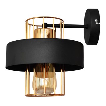 Candeeiro de parede VOLTA 1xE27/15W/230V 23 cm preto/dourado