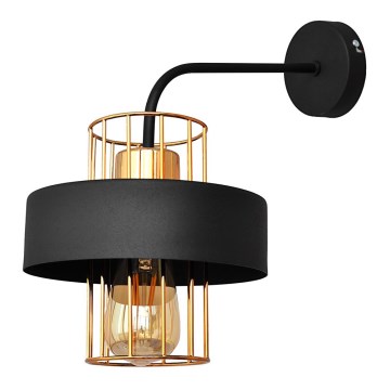 Candeeiro de parede VOLTA 1xE27/15W/230V 34 cm preto/dourado
