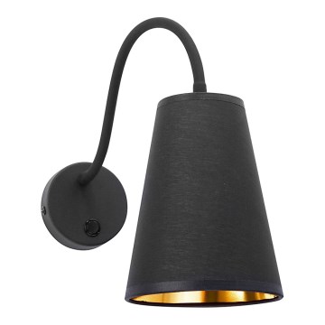 Candeeiro de parede WIRE 1xE27/15W/230V preto/dourado