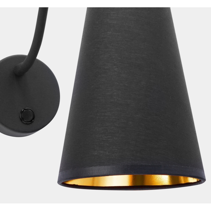 Candeeiro de parede WIRE 1xE27/15W/230V preto/dourado