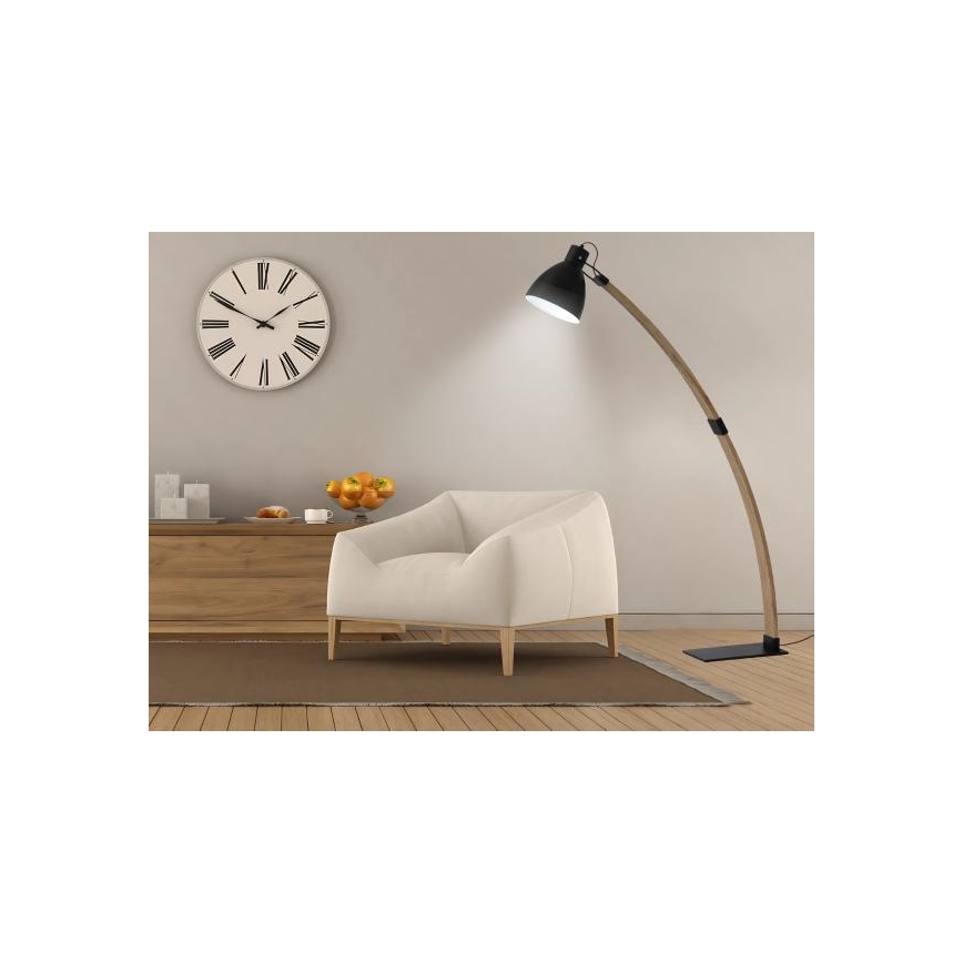 Candeeiro de pé 1xE27/60W/230V freixo/preto