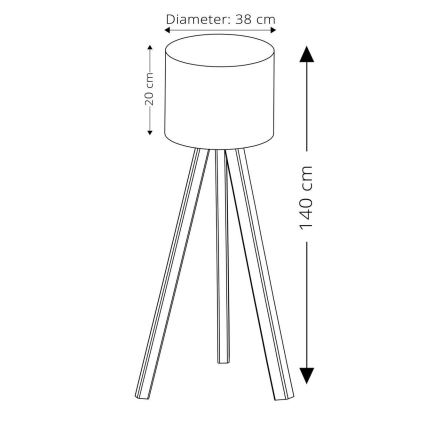 Candeeiro de pé AYD 1xE27/40W/230V azul/bege