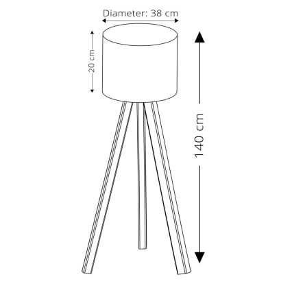 Candeeiro de pé AYD 1xE27/40W/230V azul/castanho